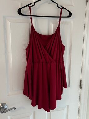 SHEIN Curve Burgundy Surplice Flowy Cami Tank Top 1XL